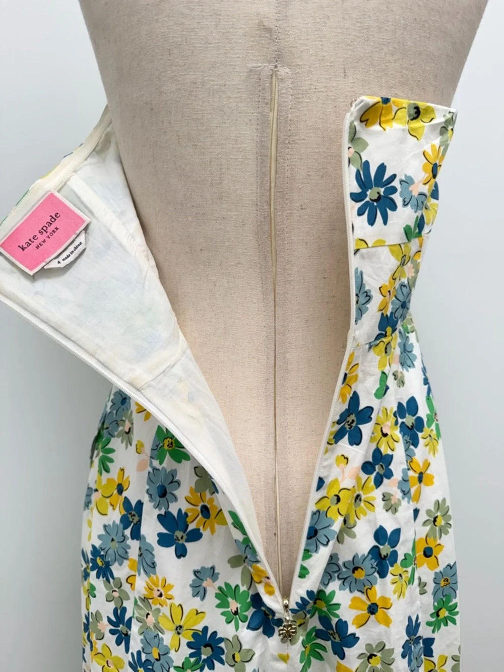 Kate Spade Strapless Market Floral Midi Dress Size 4